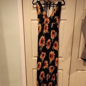 Floral Black Maxi Dress